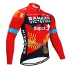 Cykeltrøje Langærmet 2023 Bahrain Victorious Rød Sort